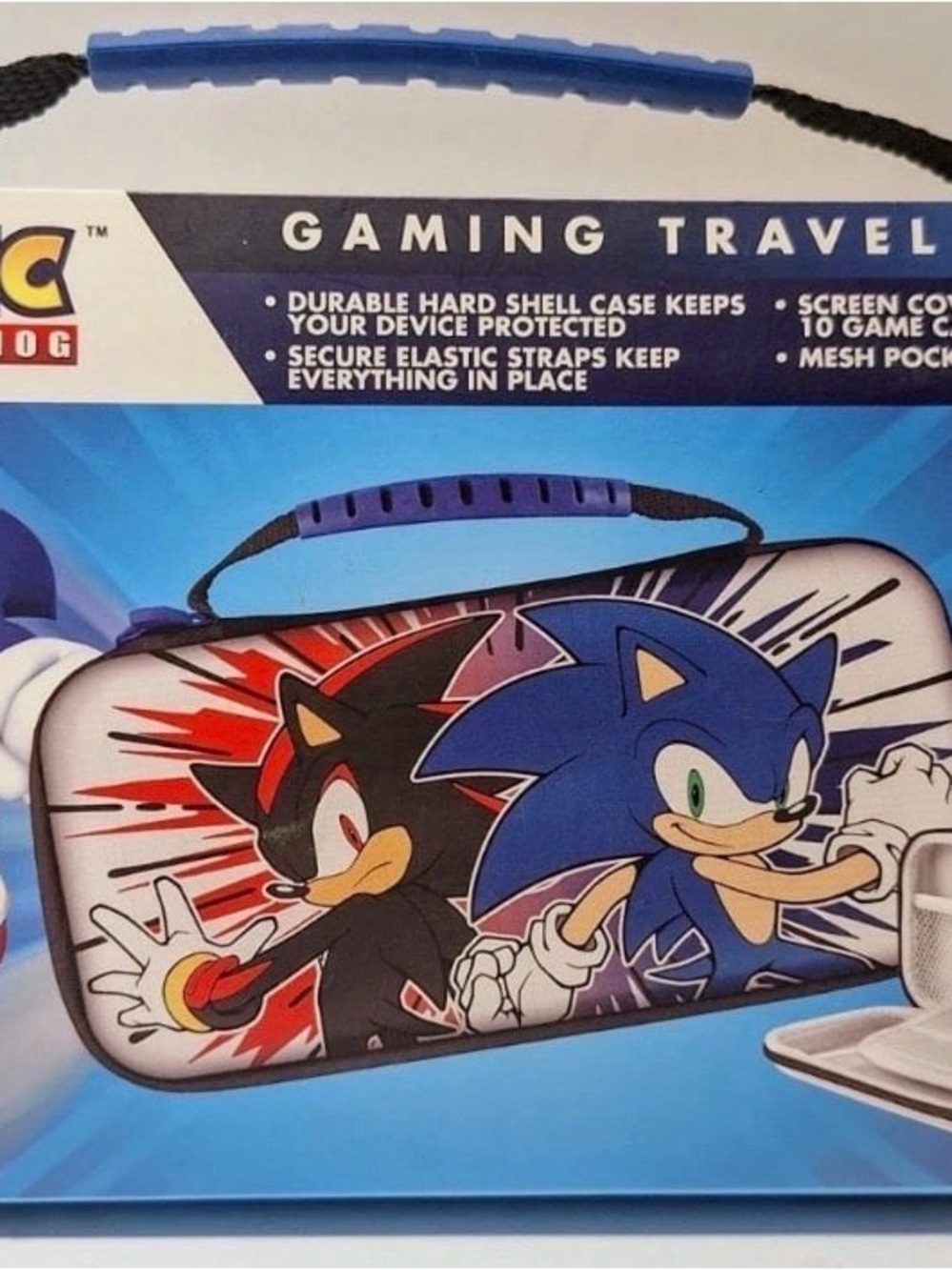Nintendo Blue Sonic & Shadow Hard Shell Travel Case